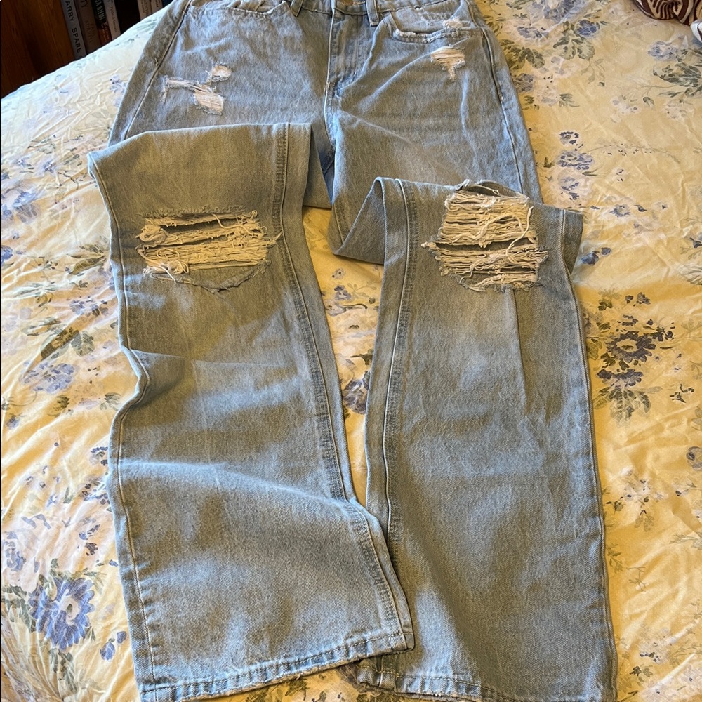 Distressed Light Blue Women's Jeans